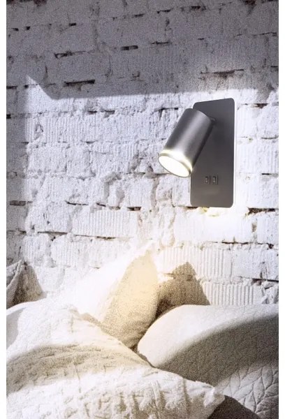 Luce Spot da parete a LED PARIGI 1xGU10/10W/230V + LED/6W/230V nero