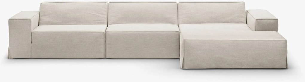 Divano angolare modulare Jodie con copertura in tessuto Lins – L284 cm