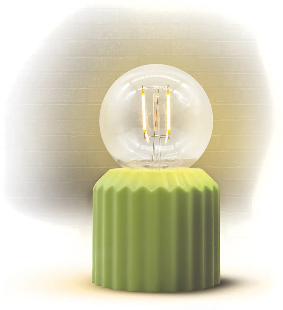 Lampada LED ricaricabile base verde