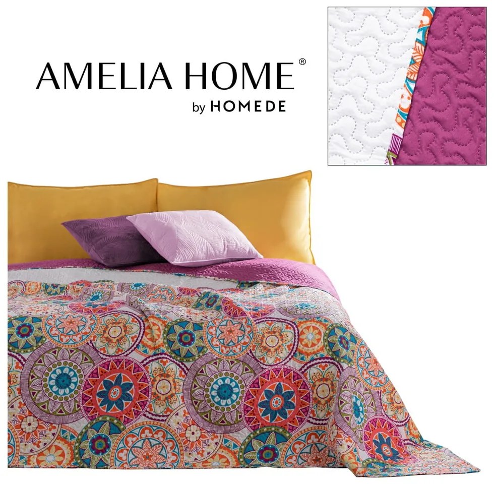 Copriletto reversibile in microfibra fucsia , 170 x 270 cm Bibi - DecoKing