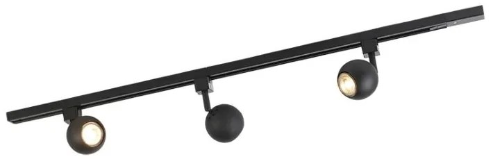Sistema di illuminazione a binario moderno nero intelligente monofase con 3 Wifi GU10 - Iconic Gissi