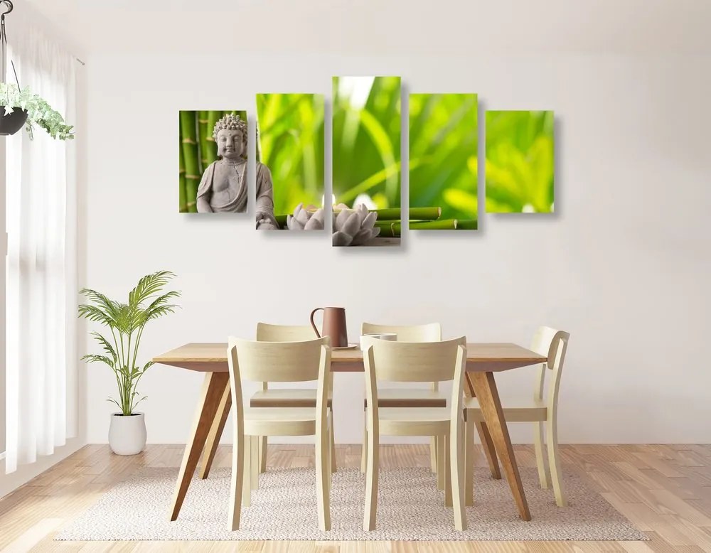 Quadri 5 pezzi – Buddha armonioso