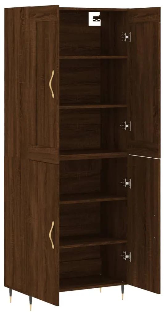 Credenza rovere marrone 69,5x34x180 cm in legno multistrato