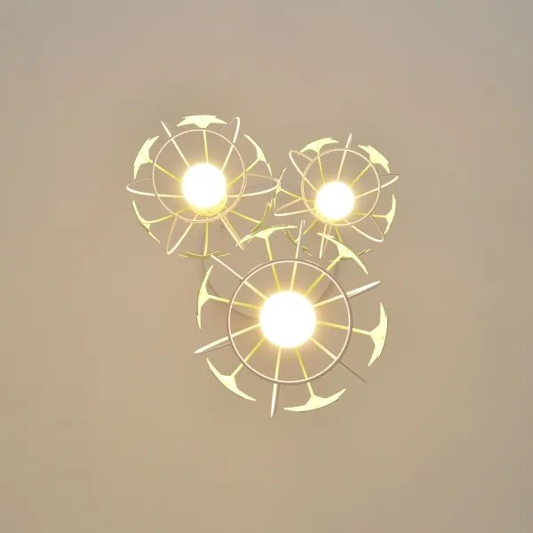 Lampadario a sospensione per bambini STARS 3xE27/15W/230V verde/bianco