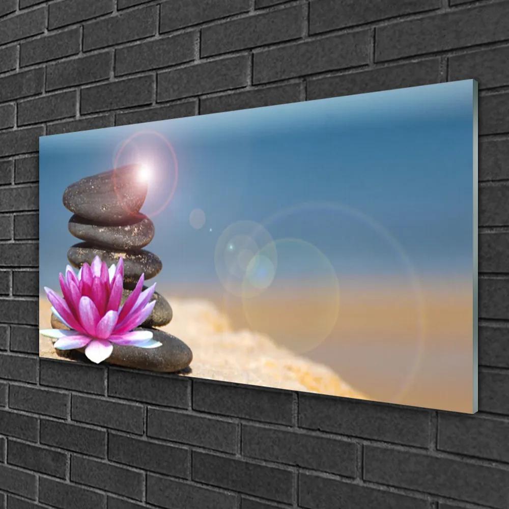 Quadro in vetro Fiore di loto Fungo 100x50 cm