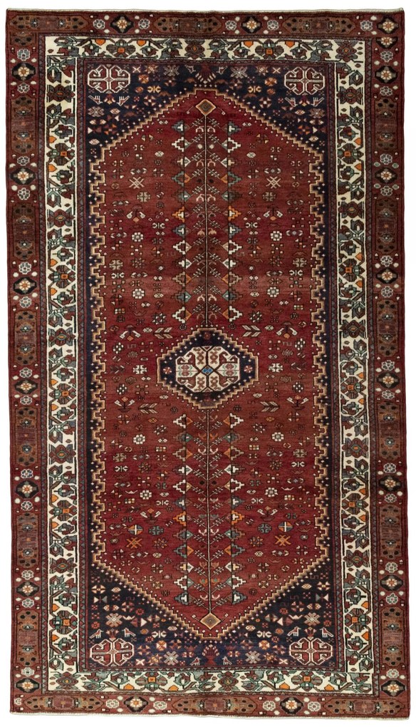 Shiraz Tappeto 290x160 Rosso (Iran) Annodato A Mano