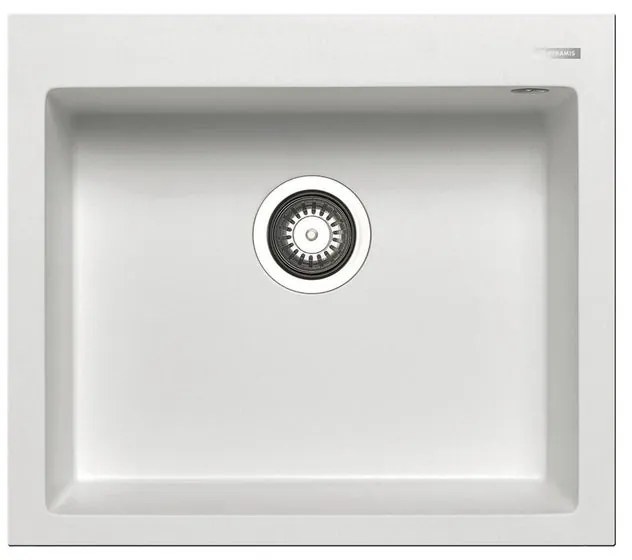 Lavello integrato 1 vasca PYRAMIS Voyager granito L 50 x L 57 cm bianco