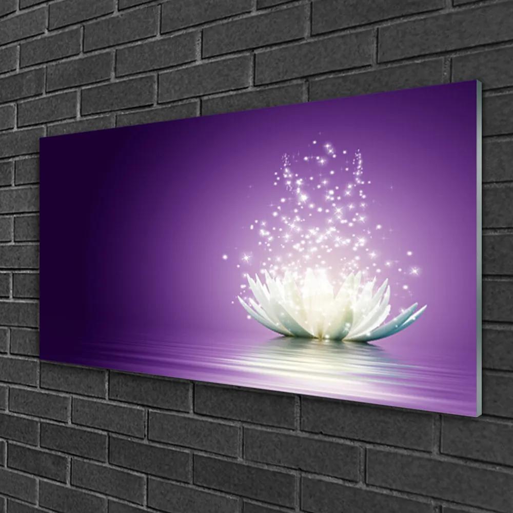 Quadro vetro Fiore di loto Pianta 100x50 cm