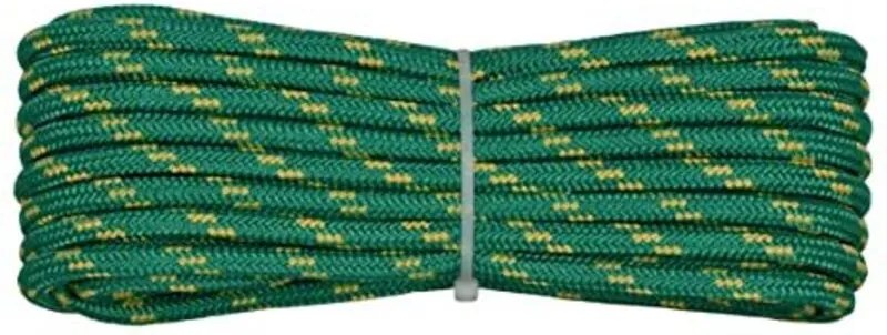 006006329 Treccia corit verde, 8 mm - 20 mt, Corda intrecciata multiuso resistente ai raggi u.v. e all'abrasione, per attività all'aperto, giardino,