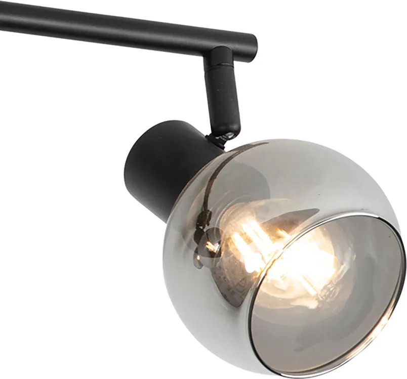 Plafoniera intelligente nera con vetro fumé incl. 4 WiFi P45 - VIDRO