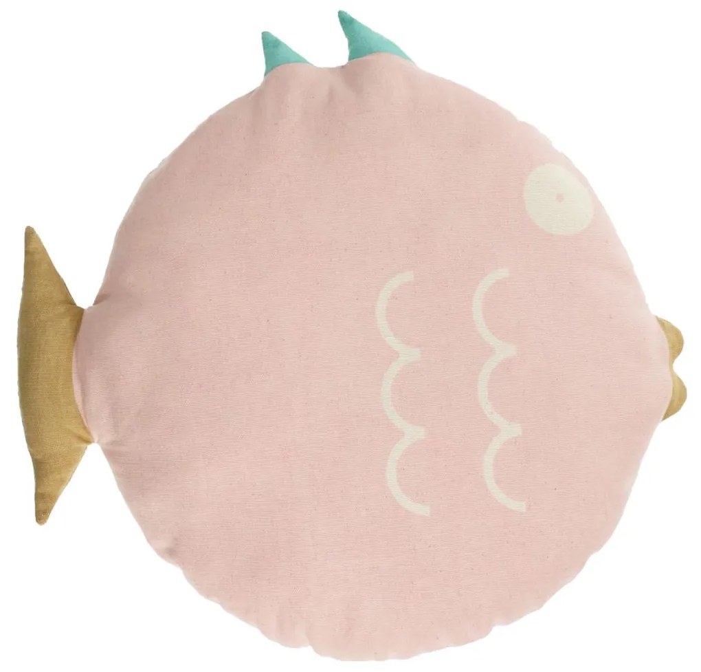 Kave Home - Cuscino a forma di pesce Delmare 100% cotone rosa Ø 45 cm