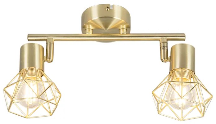 Faretto Art Déco ottone orientabile e girevole 2 luci - Mosh