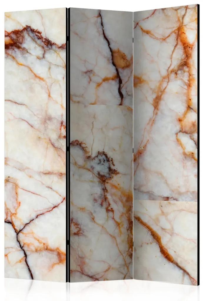 Paravento Lastra marmorea (3-parti) - composizione chiara a texture di pietra