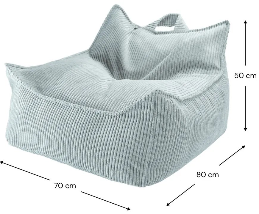 Pouf a sacco per bambini color menta con rivestimento in velluto a coste Chair – Wigiwama