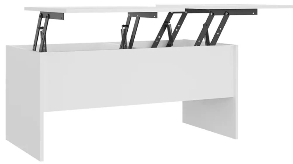 Tavolino da salotto bianco 102x50,5x46,5cm in legno multistrato