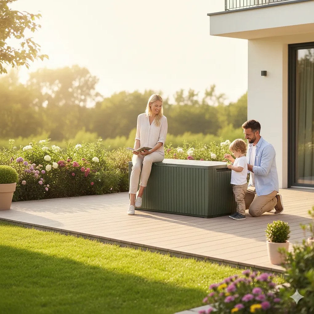 Baule da Esterno Keter Springwood 123x53,5x57 cm in Resina Verde...