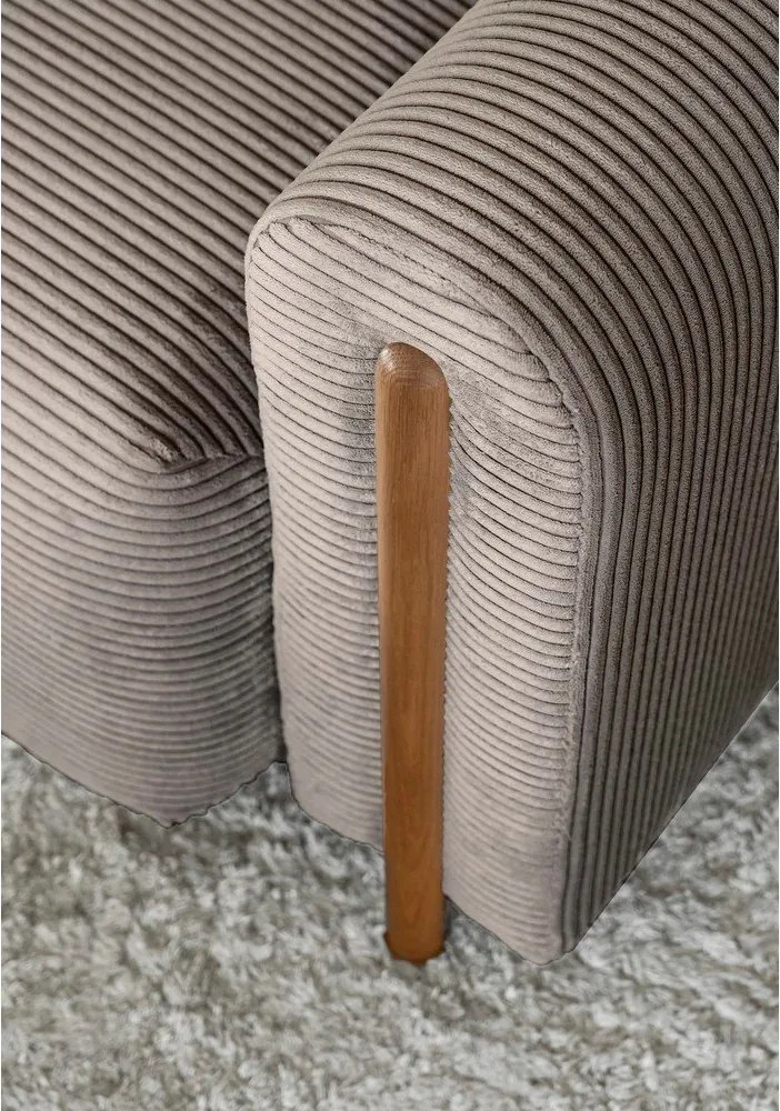 Divano marrone chiaro allungabile/con contenitore e rivestimento in velluto a coste 244 cm Arcadova – ELTAP