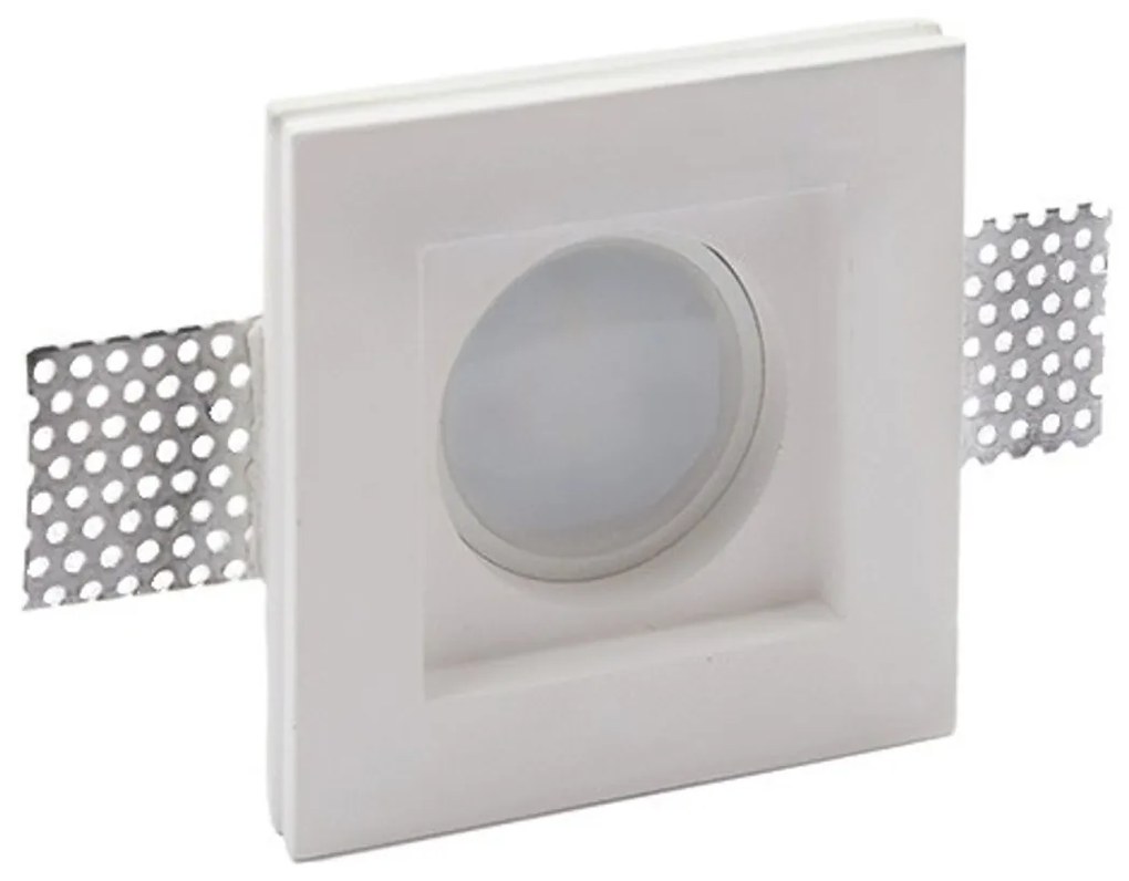 Portafaretto GU10 e MR16 in Gesso Pitturabile Quadrato 98x98 mm