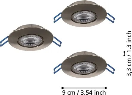 Eglo 300193 - Set 3x lampade LED da incasso GEDREZ LED/4,9W/230V Ø 9 cm cromato