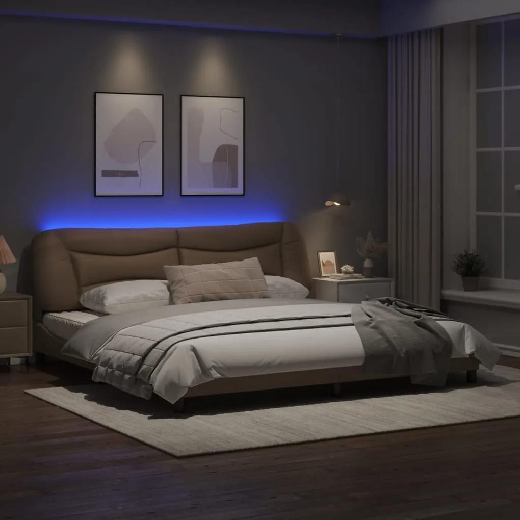 Giroletto con luci led cappuccino 200x200 cm in similpelle