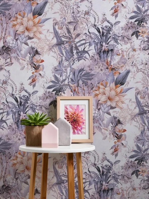 Carta da parati Paradise Pervinca viola, 53 cm x 10.05 m