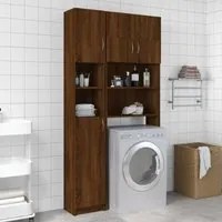 Armadietto Bagno Rovere Marrone 32x25,5x190cm Legno Multistrato 815539