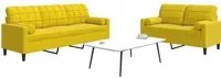 Set di Divani 2 pz con Cuscini e Rinforzi Giallo in Velluto 3278417