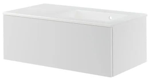 Mobile da bagno sotto lavabo Neo bianco laccato L 90 x H 32 x P 48 cm 1 cassetto, lavabo non incluso