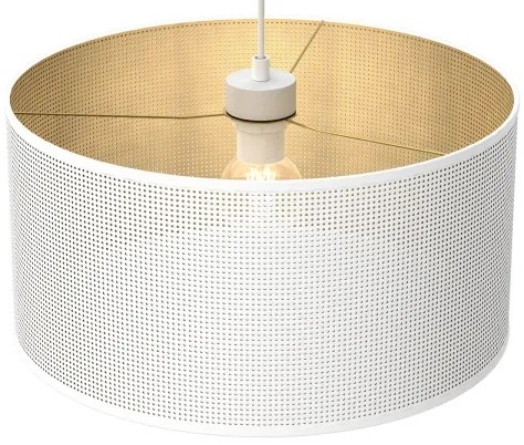 Lampadario a sospensione con filo LOFT SHADE 1xE27/60W/230V diametro 40 cm bianco/oro