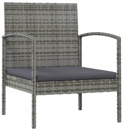 Set Divani da Giardino 16 pz con Cuscini in Polyrattan Grigio