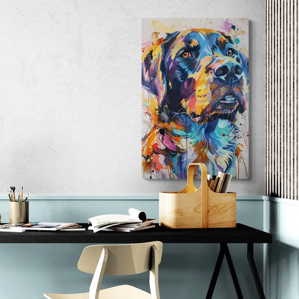 Stampa su tela – Cane con imitazione di pittura