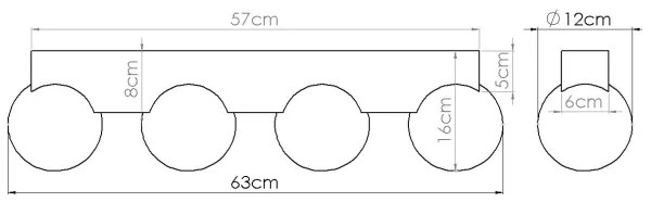 Sollux SL.1685 - Plafoniera BULBO 4xG9/8W/230V faggio/bianco