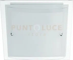 Plafoniera dritta e curva bianca 2 luci attacco e27 30x11x30cm