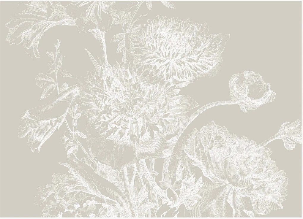 Carta da parati Engraved Flowers