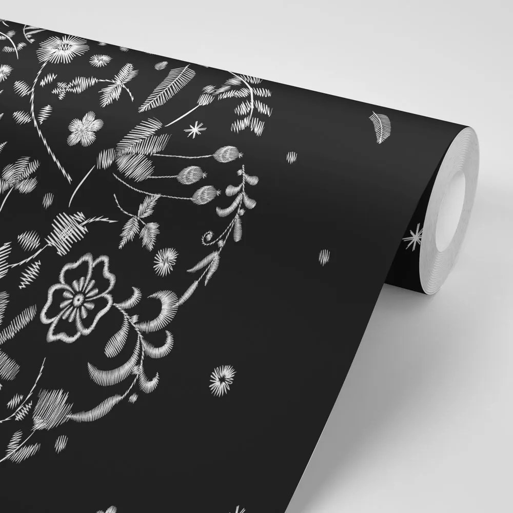 Carta da parati autoadesiva – Fiori con motivo popolare