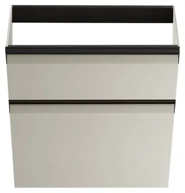 Mobile da bagno sospeso sotto lavabo Fusion L 59.5 x H 60 x P 45.5 cm beige opaco, 2 cassetti