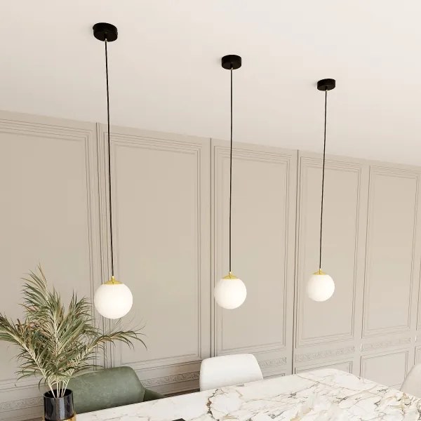 Lampadario a sospensione con filo ROYAL 1xE14/10W/230V diametro 14 cm nero