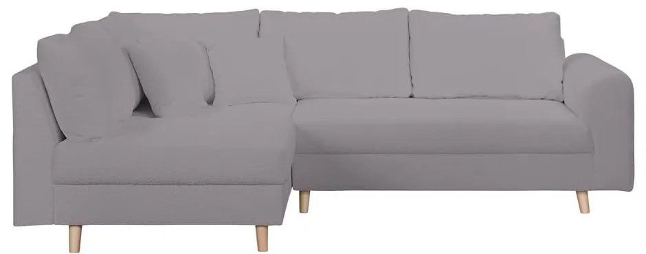 Divano angolare grigio scuro in tessuto bouclé (angolo sinistro) Ariella - Ropez