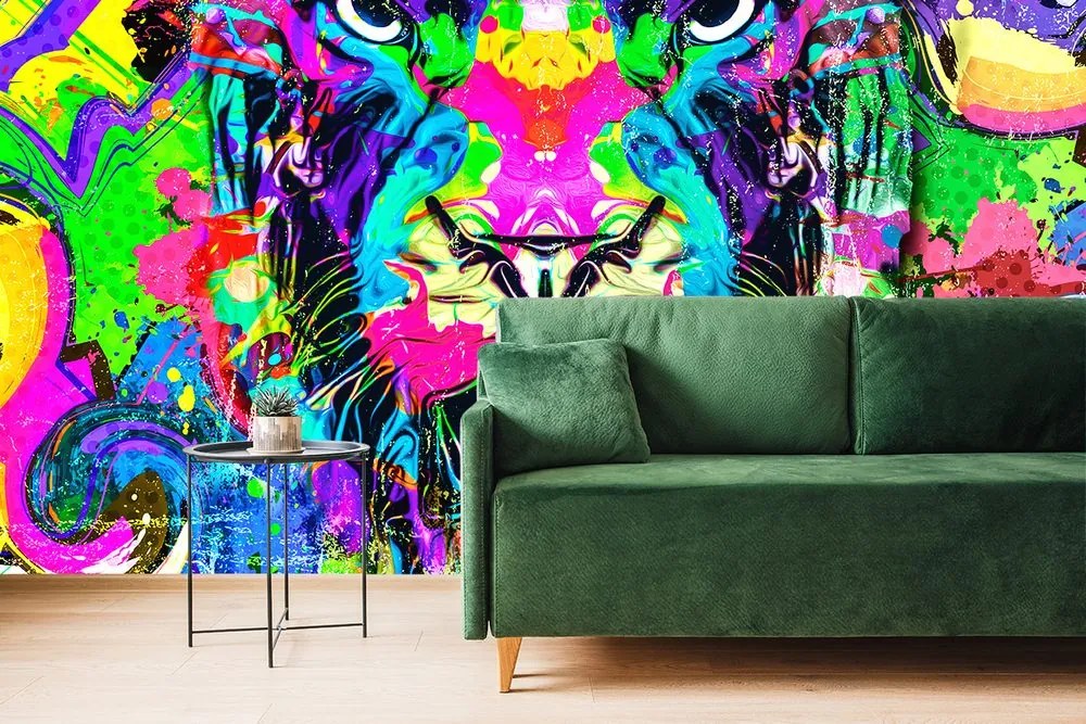 Carta da parati – Felino multicolore