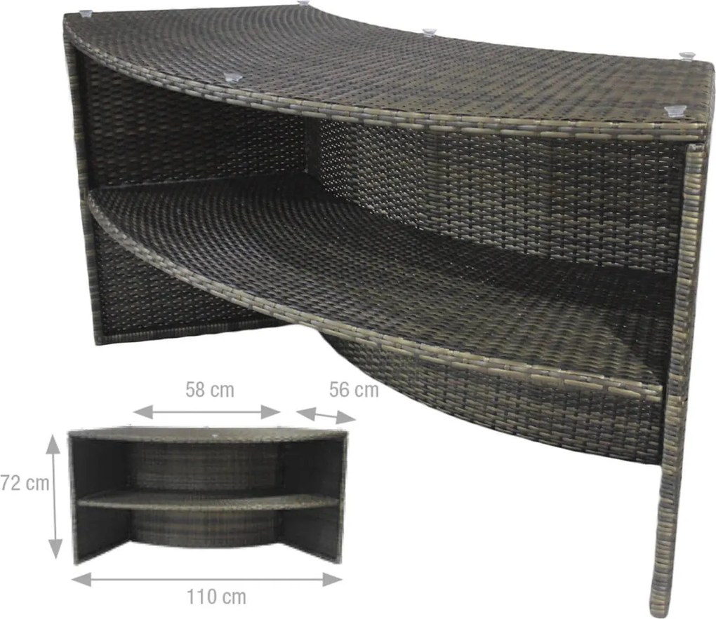 Vasca Idromassaggio da Esterno Semirigida Riscaldata 4 Posti con Mobili Ø156x70 cm NetSpa Vita Nera...