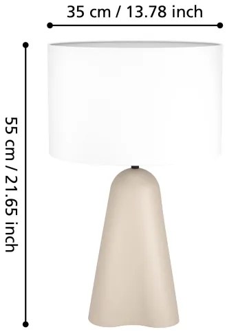 Eglo 390365 - Lampada da tavolo TOLLERIC 1xE27/40W/230V beige