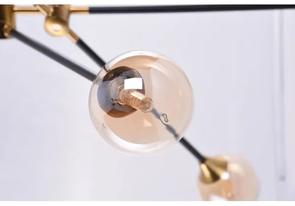 Azzardo AZ4700 - Lampadario su palo SOLEN 6xG9/30W/230V nero/oro