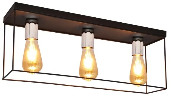 Plafoniera FINN 3xE27/15W/230V nero/cromo