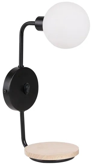 Applique PONIO 1xG9/25W/230V nero/faggio