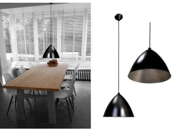 Searchlight 52555M - Lampadario a sospensione con filo 1xE27/60W/230V nero