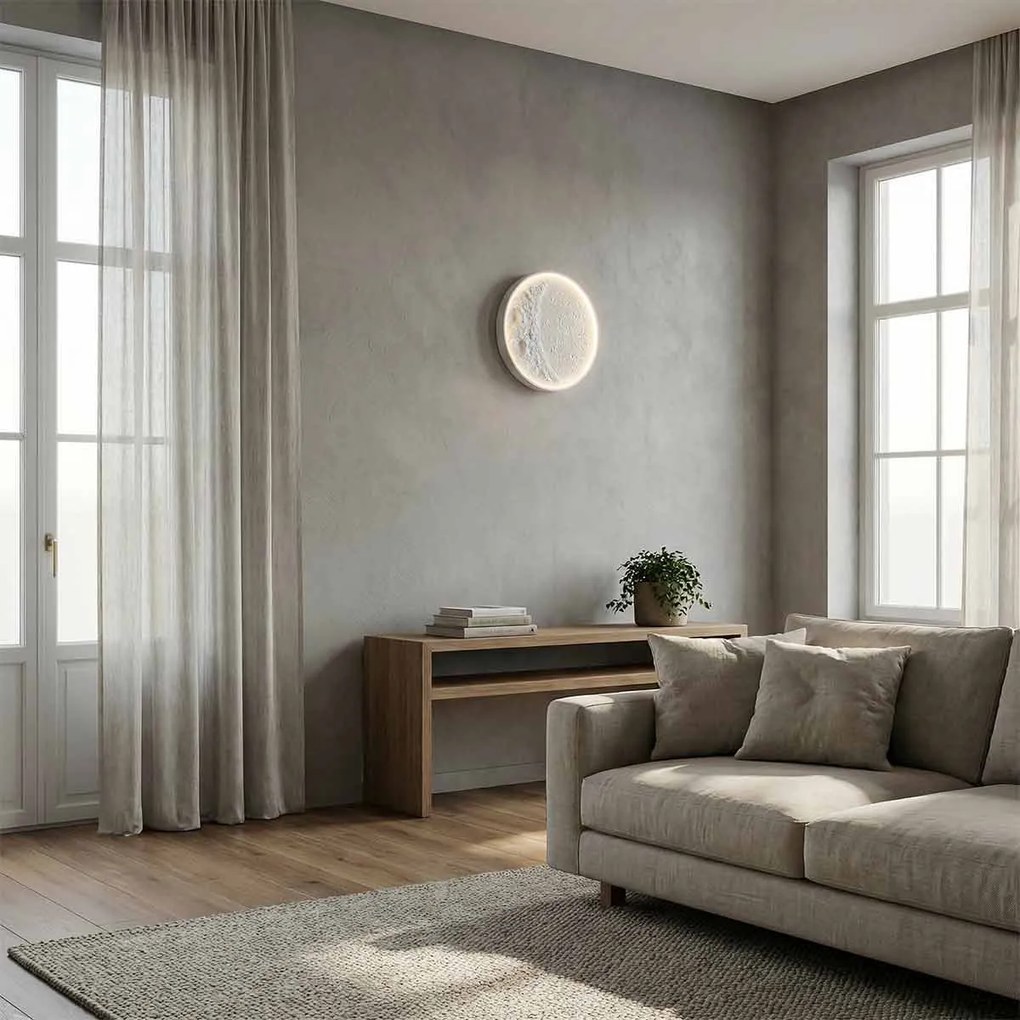 Plafoniera LED 14.5W Tonda Ø450mm Luna Crescente in Gesso