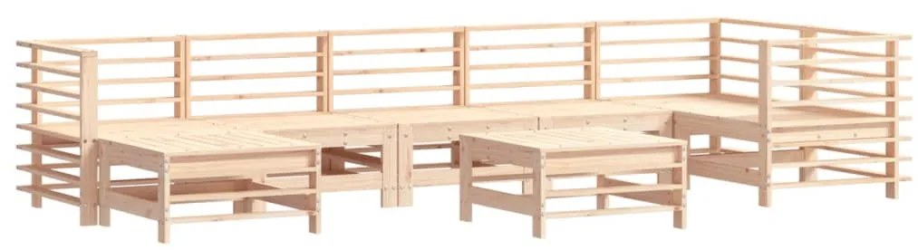 Set Divani da Giardino 8 pz con Cuscini in Legno Massello