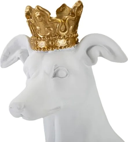 Cane Con Corona Bianco Cm 20X12,5X33