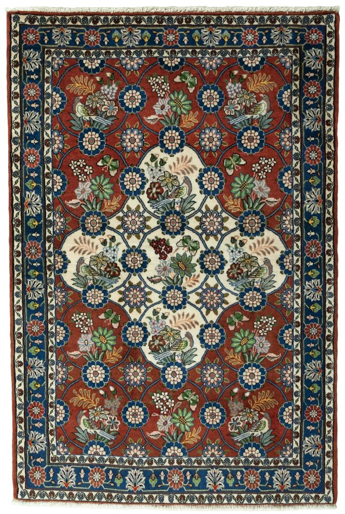 Veramin Tappeto 110 x 160 Rosso (Iran) Annodato A Mano