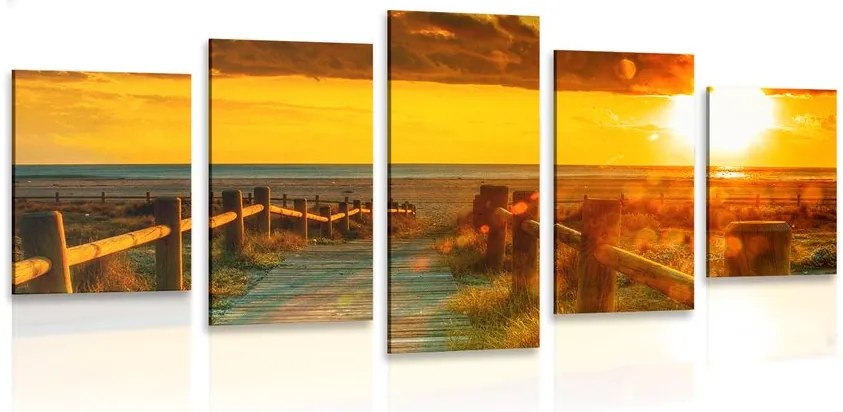 Quadri 5 pezzi – Splendido tramonto